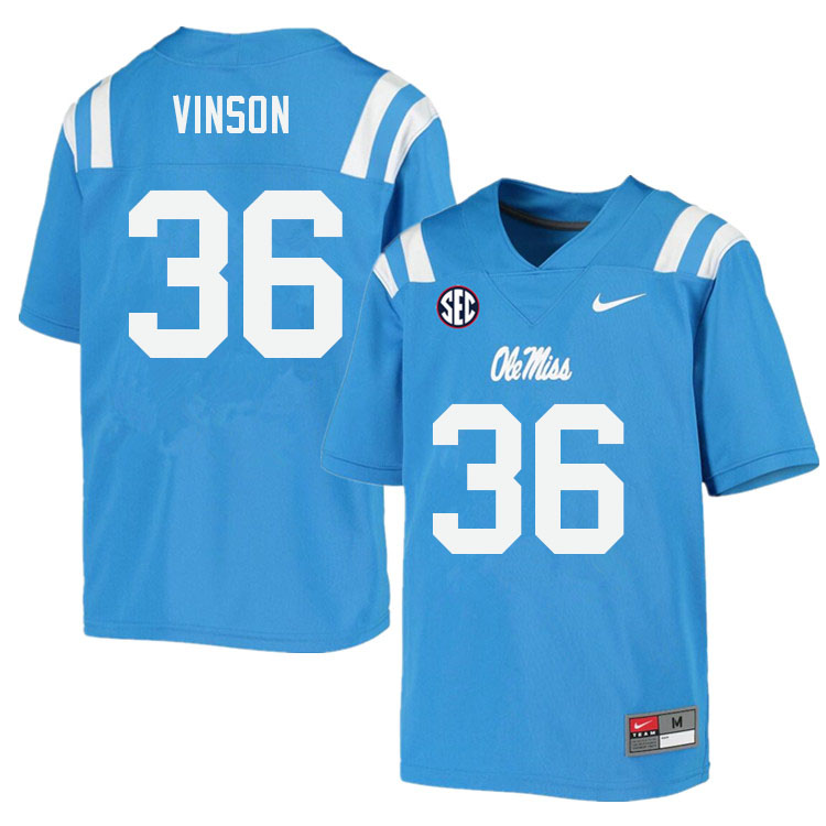 Men #36 Rayf Vinson Ole Miss Rebels College Football Jerseys Sale-Power Blue